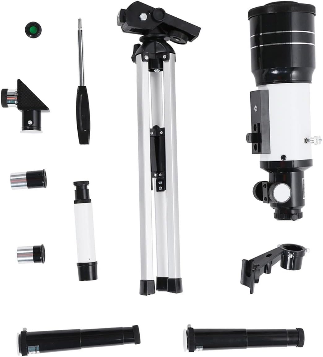Vaguelly 70mm Astronomical Refractor Telescope with Refractive Eyepiece and Portable Tripod for Adults Astronomy Observation Random Color