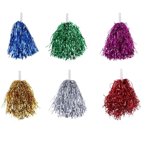 6 pezzi 20 cm Cheer Dance Sport Competition Cheerleading Pom Poms Flower Ball for partita di calcio e basket per Ballare, Cheerleading