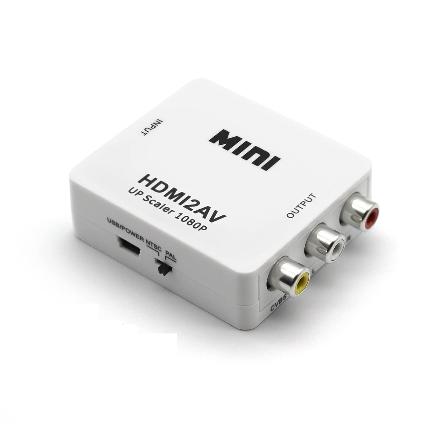 SANCY Mini HDMI to AV RCA Converter – 1080P HD Video Adapter with Up Scaler for HDMI Input to Composite Output – Supports TV, DVD, VCR, Projector