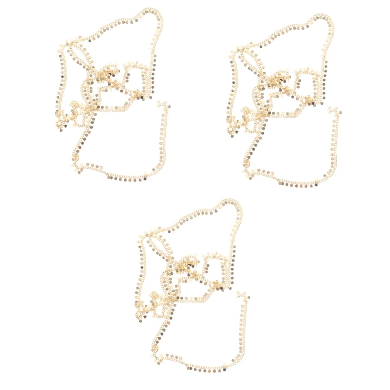 SHINEOFI 3 Pezzi Catena di Metallo alla Moda per Collane di Gioielli Catene per Braccialetti Catene per Gioielli Fatti A Mano Accessori per Gioielli Ciondolo A Disco Piatto Catena di Corda