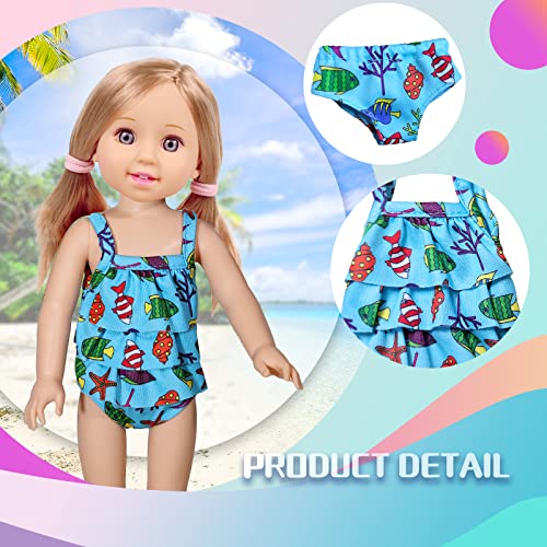 Wondoll 14-Inch-Doll-Clothes And Accessories - Doll-Travel-Suitcase Play Set Including Luggage, ​2 Sets Of Doll Clothes, Shoes Sunglasses Camera Computer Travel Pillow Blindfold Passport Tickets #TOP3