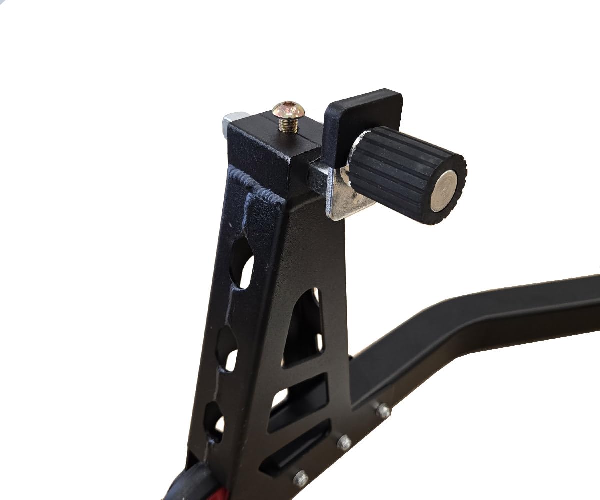 Caballete de aluminio con soportes de tenedor y soportes de goma – Elevador de moto ajustable