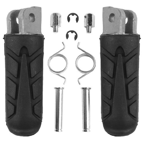 XMT-MOTOR Moto Noir Conducteur Avant Repose-pieds Pédales Pied Peg footrest pour CBR600F 87-98 CBR1000F 87-99 VTR250 98-03 VTR1000F Fire Storm 97-06 XL125V Varadero 01-05 Cover