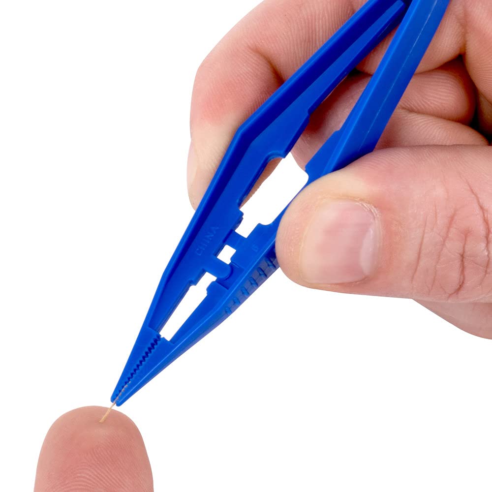 MMOBIEL 12 pinzette in plastica leggera con estremità appuntita seghettata per primo soccorso e giardinaggio