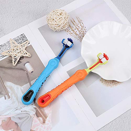 Image of Orgrimmar 2 Pcs 3-Sided Pet Toothbrush Dog Cat Mouth Dental Teeth Care | Pet Brush for Bad Breath Tartar Cleaning