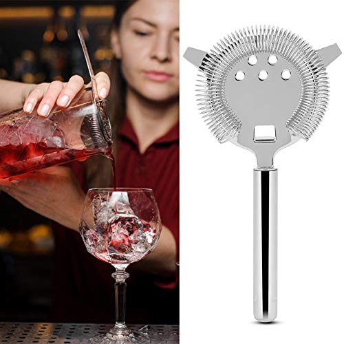 Cocktail Strainer, Cocktailzeef Roestvrij Staal met 2 Oren Voor Professionele Barmannen Barbenodigdheden (Zilver) - Afbeelding 4