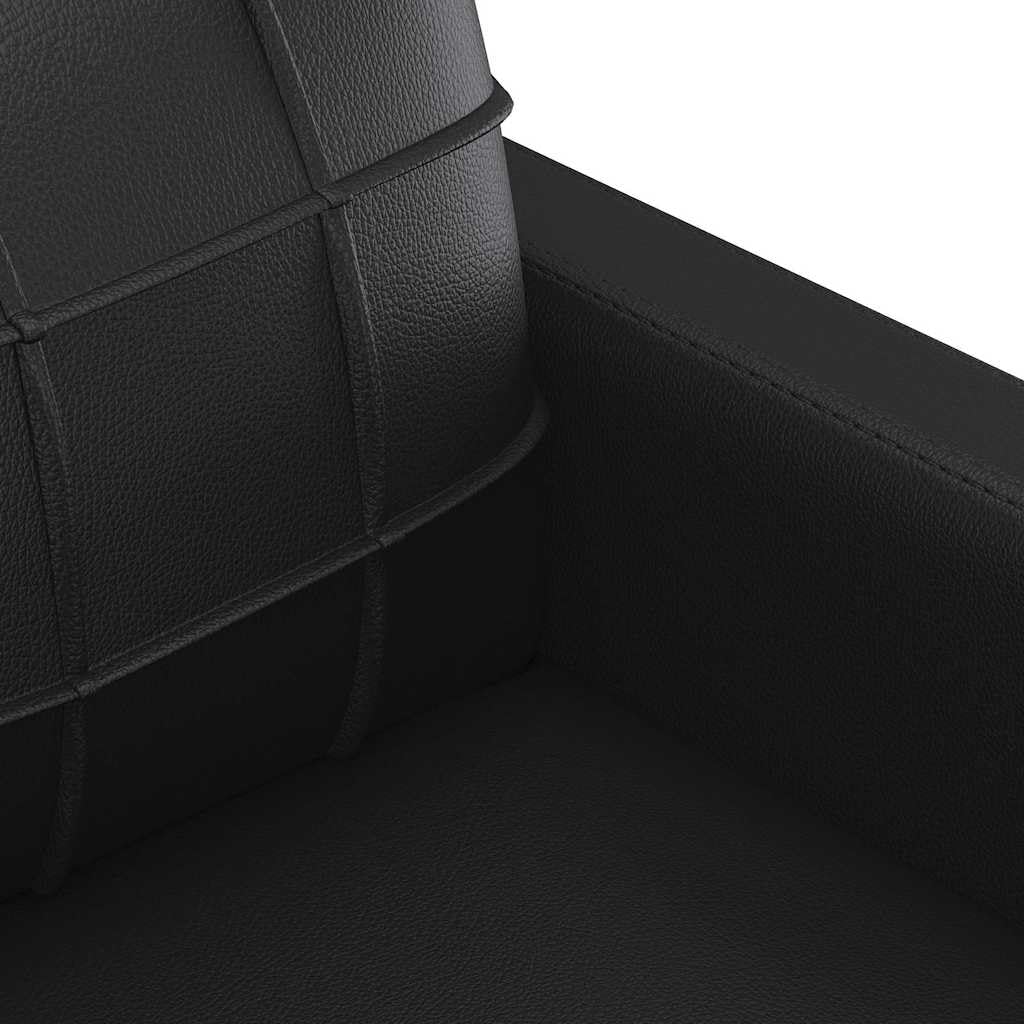 vidaXL Sofá de 2 plazas de Cuero sintético Negro 140 cm