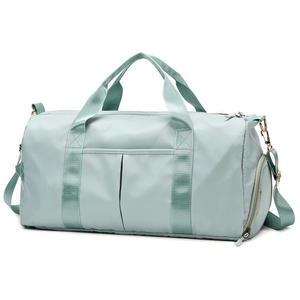 Hixingo Gym Bag with Shoe Compartment Travel Duffle Bag for Men and Women 45L Waterproof Light Weight Sports Bags for Weekender Swimming Football Basketball (45L,Green)