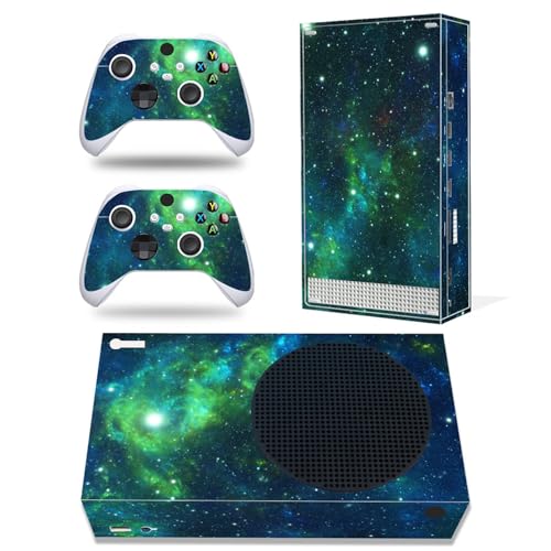 Skin Sticker for Xbox Series S Console and Controller, X Box Series S Protective Skin Wrap Cover, Full Set Vinyl Decal Game Accessories Compatible for Xbox Series S (Green Nebula)