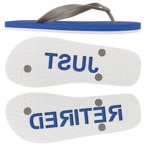 FlipSidez Mens JUST RETIRED sand imprint flip flops
