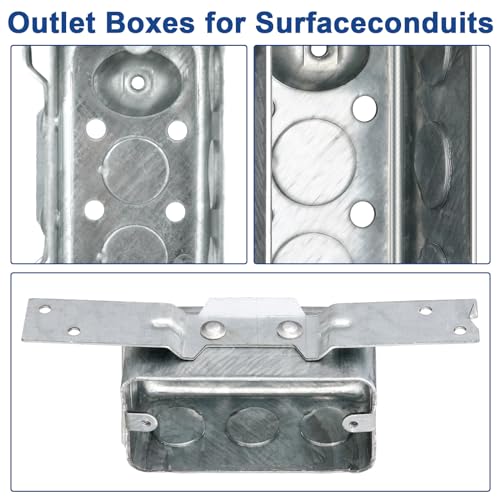 Yaocom 8 Pcs 4 x 2 Inch Metal Electrical Outlet Box 1-7/8inch Deep Metal Stud Electrical Box Wood/Metal Stud Bracket Welded, 1/2'' End Knockouts for Power Socket and Switches by Yaocom - Image 3
