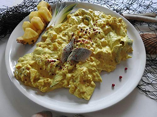 GreetFish Heringssalat Indonesia, Bismarckhering in Stücken, Currysauce, Äpfel, Ananas, 500g