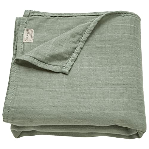 Image of Ali+Oli Muslin Swaddle Blanket for Baby (Apple) Large 47" x 47" Soft Rayon Made from Bamboo & Organic Cotton, Machine Washable Receiving Blanket Wrap for Newborn to Toddler