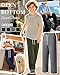 Mumucove 4 Pack Boys Baggy Sweatpants Open Bottom Drawstring Elastic Waist Athletic Pants with Pockets 7-16 Years Kids Teen(Army Green, Navy Blue, Mixed Gray, Black,9-10 Years)