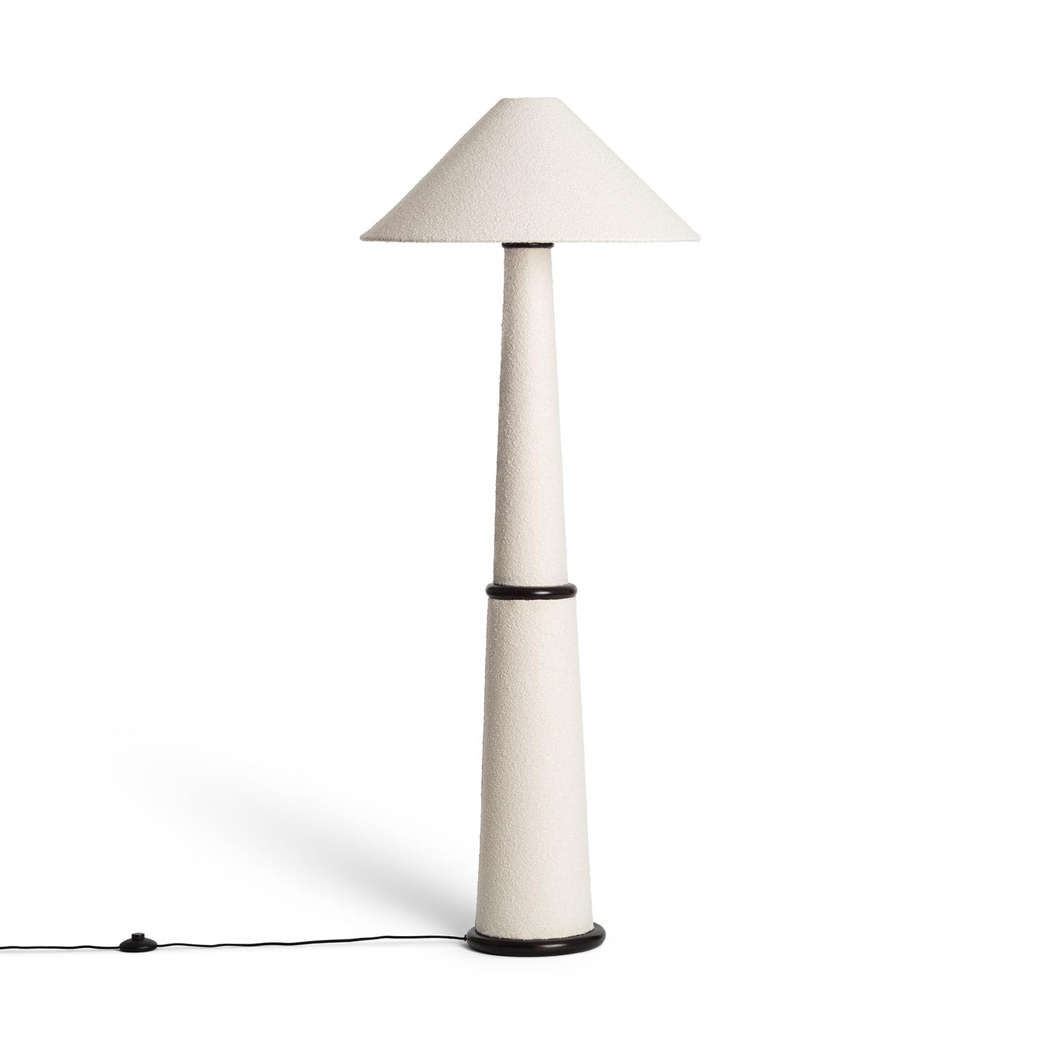 LEDKIA Lámpara de Pie Madera y Tela Lombe Blanco | CasquilloE27