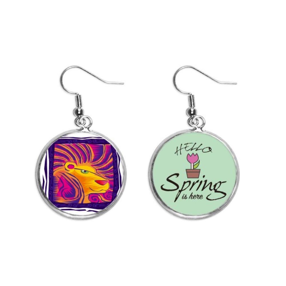 Pendientes de Leo colgante decorativo grabado para regalo de joyas en primavera 5
