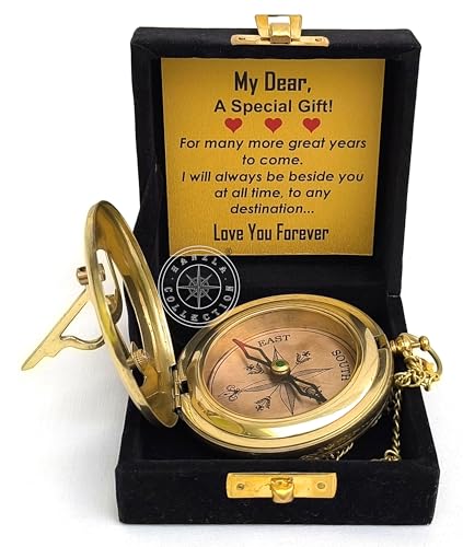 Reloj de sol con brújula abierta de latón pulido estilo vintage 7