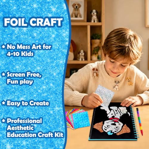 Image of FUNNYB&G Mess-Free Foil Art Craft for Kids Ages 4-10, Kids Birthday Gift