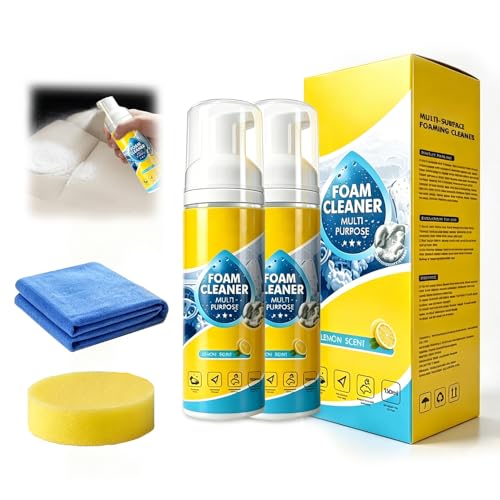 4-in-1 Multi-Enzyme Foam Cleaner New Foam No-Rinse Cleaner All-Purpose Foam Cleaning Spray for Car Interior Kitchen Grease Bathroom Tiles Sofa Upholstery (2)