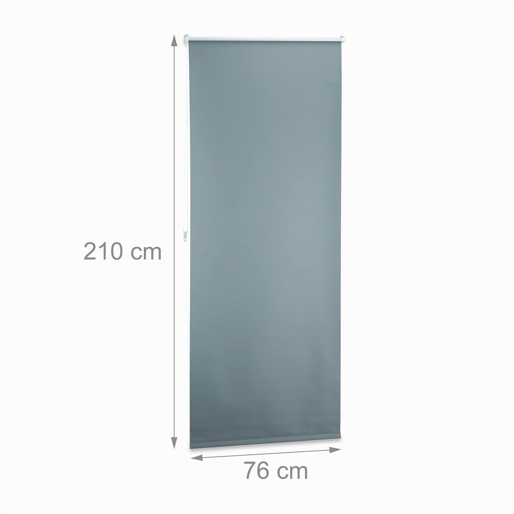 Relaxdays Estor Opaco Térmico, Sin Taladrar, Enrollable, Cadena, 1 Ud, Tela-Aluminio, 80x210 cm, 76 cm Ancho, Gris
