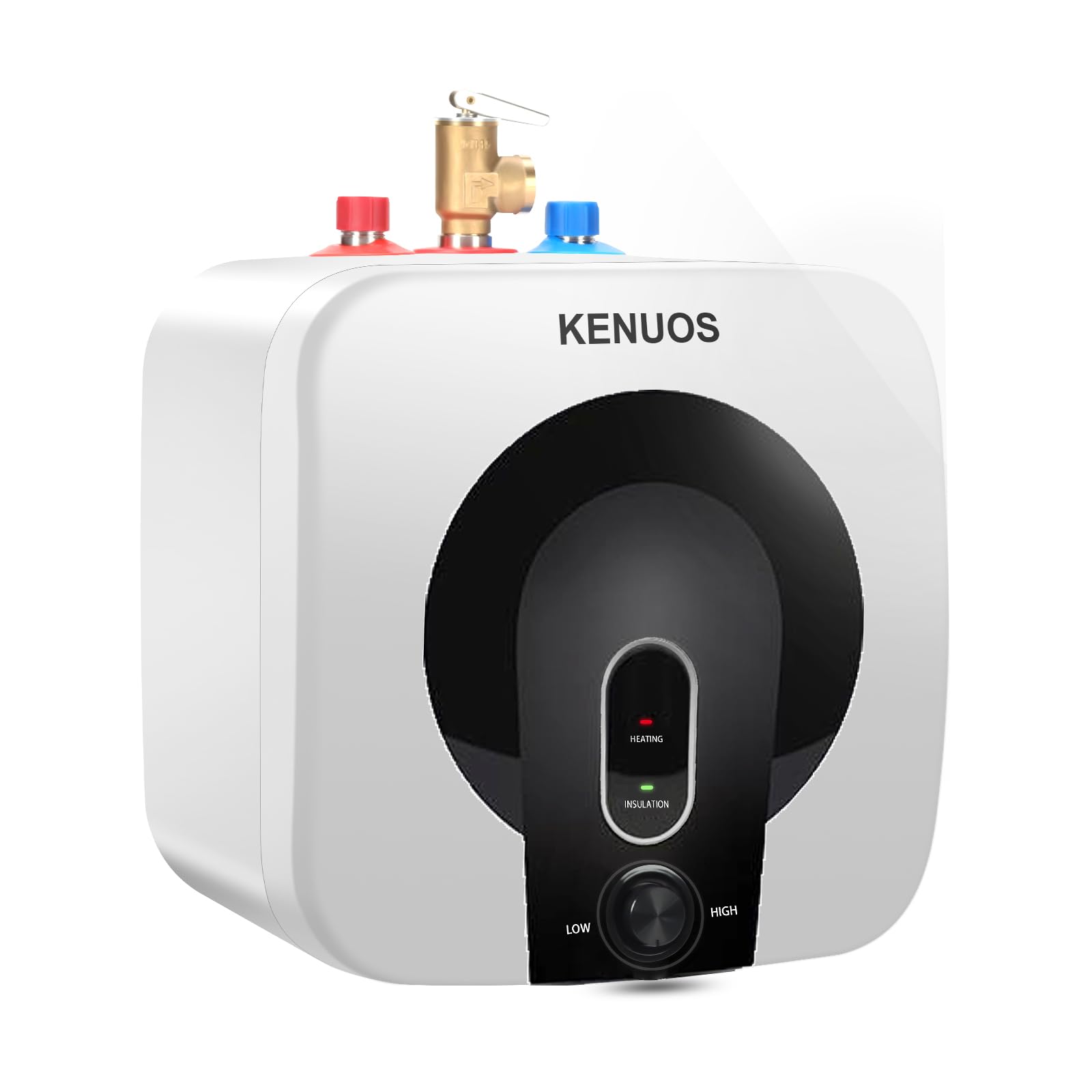 2.5 Gallon Mini Tank Water Heater,Under Sink Instant Hot Water,1500W 120V Small Water Heater 1/2" NPT for RV,Kitchen,Compact Design with T&P Valve,3-Way Fitting Valve Wall/Floor Mounted Black