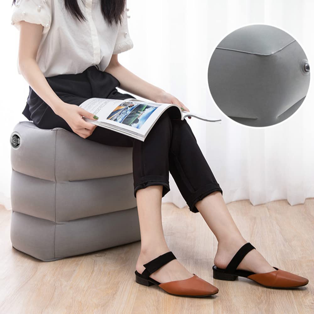 Almohada inflable para descanso de pies para viajes, niños y adultos, almohada de viaje en avión para niños, cama de niños, cojines de altura ajustable, para que los niños duerman mientras viajan, 7