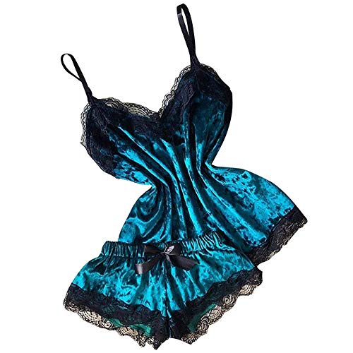Ensemble de lingerie sexy dentelle femme velours cami short taille M