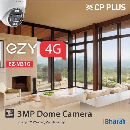 Image of CP PLUS 3MP Indoor Dome CCTV Camera | 4G SIM-Based Wireless Security Camera | Human & Motion Detection | Night Vision 25M | Two-Way Audio | Built-in Siren | Mobile App Control | EZ-M31G