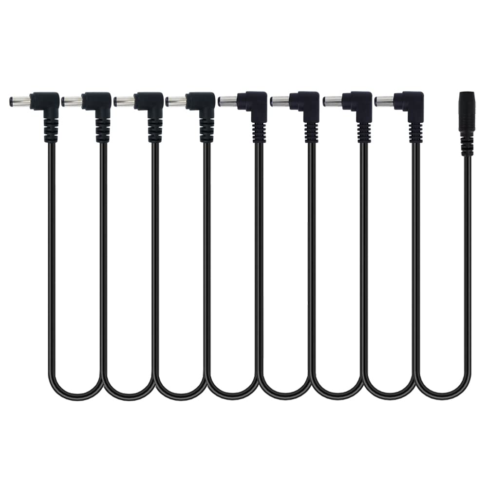 Nothers 1 to 8 Way Daisy Chain Cable Guitar Effect Pedal Power Supply Splitter Cable Adapter Power Cable Black (1to8 Way Cable)