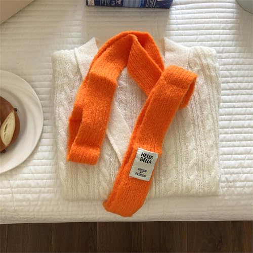 Women Winter Scarf Maillard Styling Neckerchief Harajuku Decorative Scarf Thin Knitted Neck Guard Lightweight Knit3