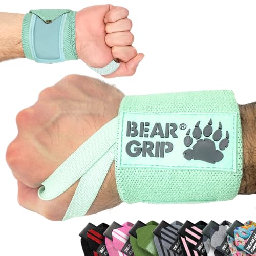 BEAR GRIP - Muñequeras para levantamiento de pesas (se venden por pares) (AQUA-WRAPS)