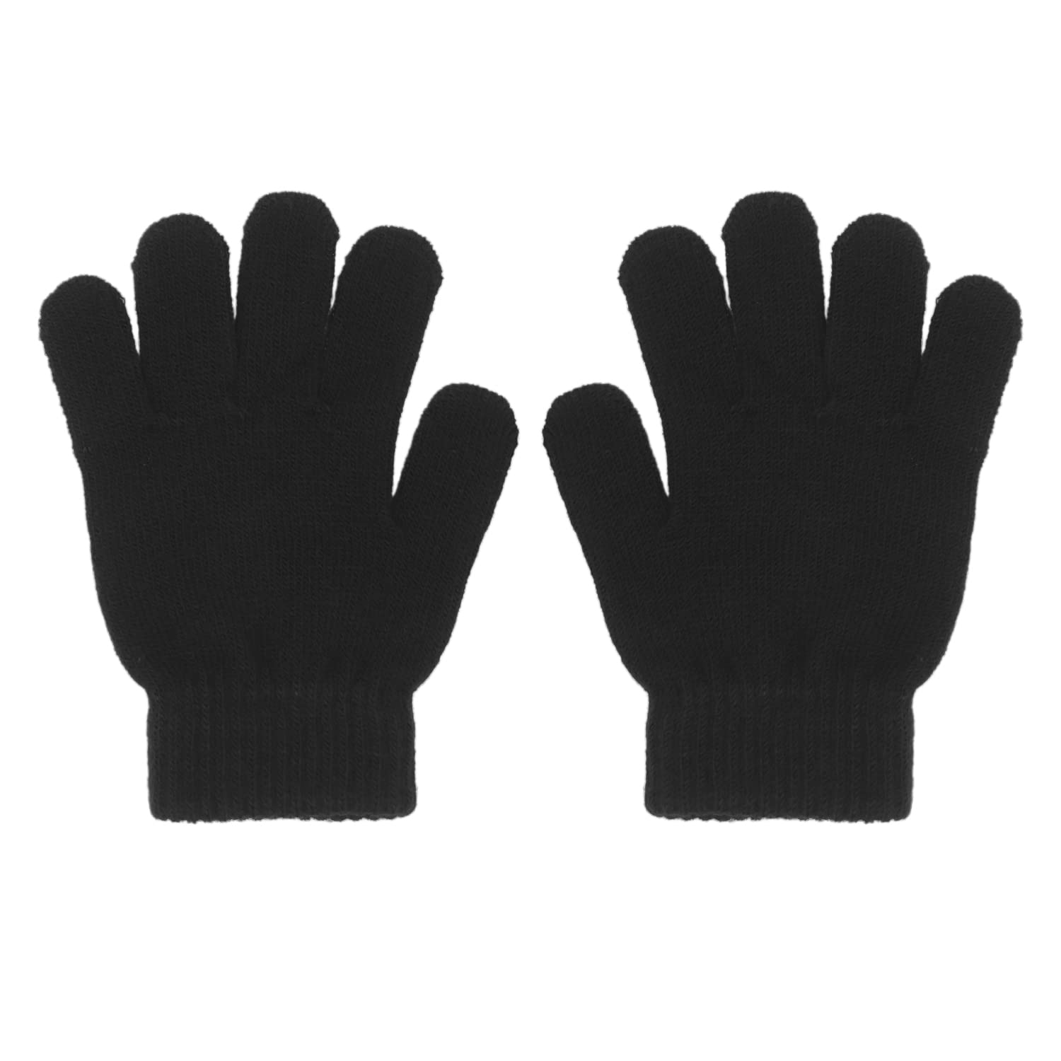 ALLY-MAGICKid's Winter Gloves Thick Magic Gloves Stretchy Warm Knitted Gloves Full Fingers Gloves Y2-ETQZST, Black, One Size