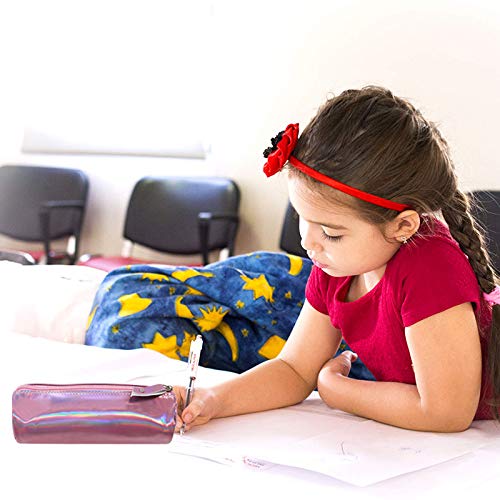 Image of Aisa Pencil Case Holographic Zipper Pen Bags Cosmetics Bags Color Pink