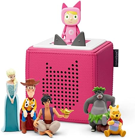tonies Toniebox Disney Favourites Bundle Incl. 1 Creative 3 The Lion King, Jungle Book, and Aladdin, Kid's Gifts, Screen-Free Kid's Music Player, Early Development & Activity Toys, Light Blue