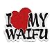 I Heart My Waifu Patch Anime Japanese Wife Embroidered Iron On