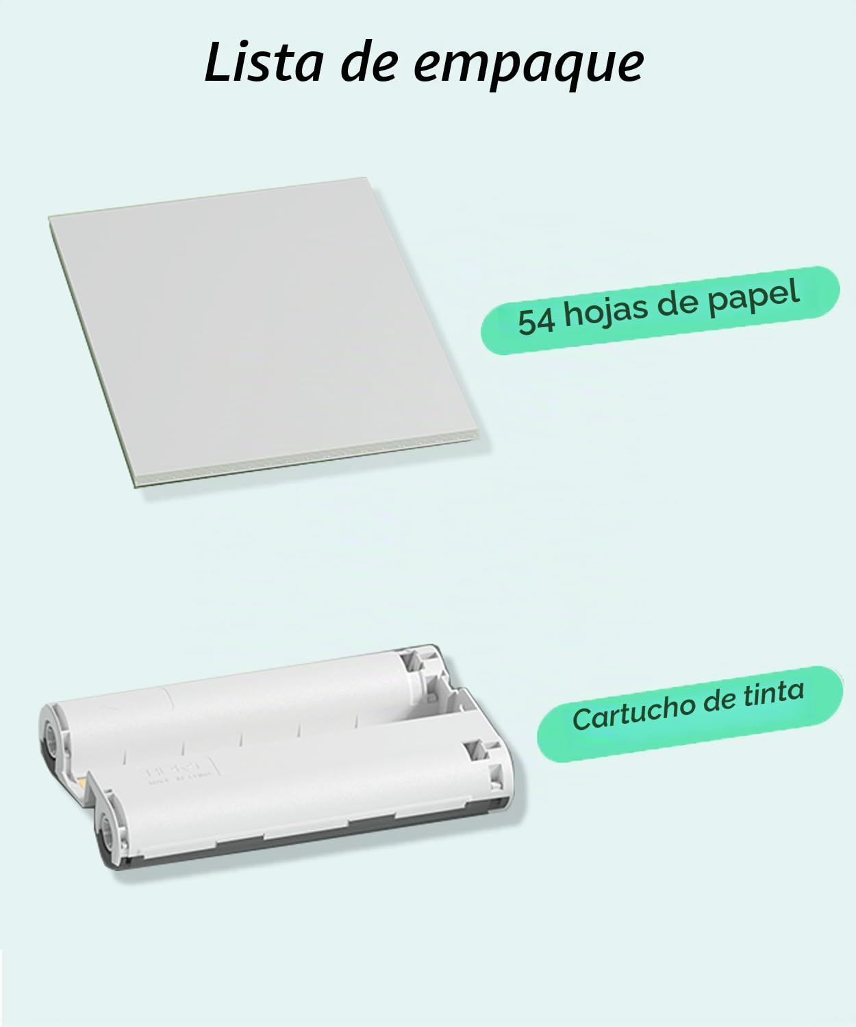 Yoton Papel Fotográfico Brillante, Papel Fotográfico Color Vivo 6" x 4", Contiene 54 Fotográfico y 1 Cartucho, para Impresora Fotográfica YP01