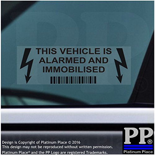 5 x Adesivi con Allarme e immobilizzatore Neri su