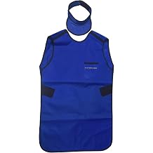 Soft Lead Apron 2-pieceset, Comfortable Lead Gown with Lead Thyroid Collar, for RadiographerBlue/0.35mmPb,X-Large