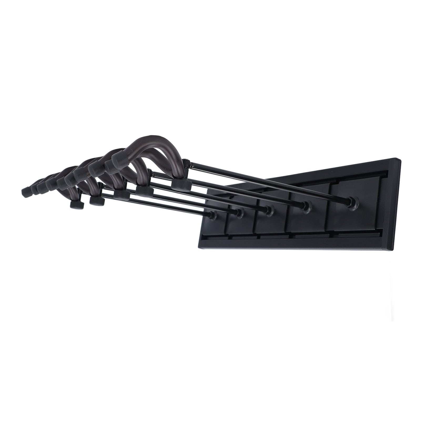 Soporte de pared para colgar guitarra multiinstrumento con panel de aluminio de empalme de 47 pulgadas para dormitorio o espacio de ensayo, montaje seguro con ganchos de (Negra)