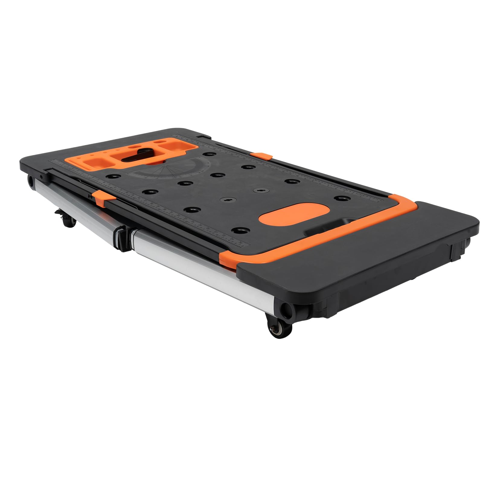 Mesa de trabajo plegable 7 en 1, multifunción, banco de trabajo para garaje, plataforma de trabajo, carro de taller plegable y portátil, con acolchado de PVC, capacidad de carga máxima: 250