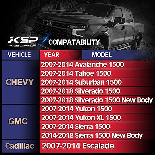 Ksp Upper Control Arm, Tubular Fit 2-4" Lift For 07-16 Silverado Avalanche Tahoe, Sierra Yukon 6-Lug 2Wd/4Wd Factory Cast Steel Arms, V5.0 #TOP1