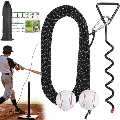 TOBWOLF Baseball & Softball Swing Trainer, Replaceable Practice Baseball on