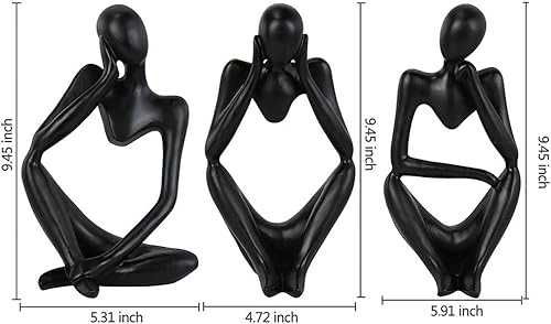 Miniatura 2 de Estatua de escultura abstracta de estilo pensador de resina, figuras coleccionables para decoración del hogar, estante de oficina, decoración de