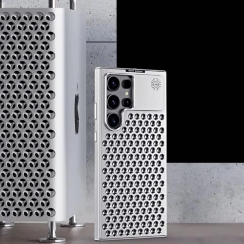 Image of Premium Metal Alloy Case for Samsung Galaxy S25 Ultra, Shockproof Cover with Heat Dissipation, Silver (Samsung Galaxy S25 Ultra)