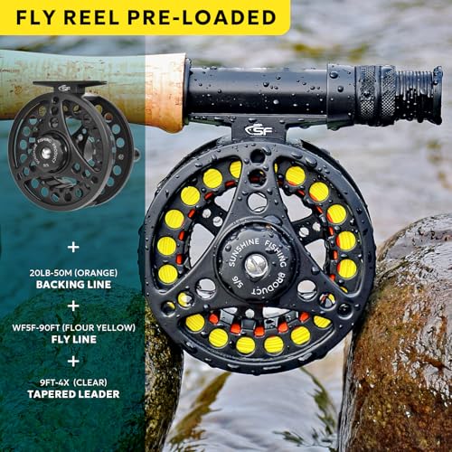 image for SF 5WT 9FT Fly Fishing Rod Combo Starter Kit 4 Piece Semi Gloss Green 