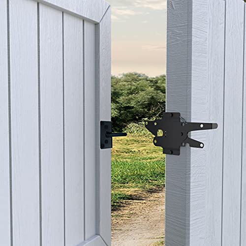 Bordersmover Heavy Duty Gate Latch, Post Mount Automatic Self-Closing Door Latch,for Wooden/Vinyl Fence, Pool,Garden Outdoor, W/Mounting Screws (Black) by BORDERSMOVER - Image 4