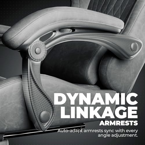 Image of GTPLAYER ACE-PRO Music Gaming Chairs - Built-in Speakers, App Support & Bluetooth Control, Computer Game Chairs with Footrest for Adults, Ergonomic Reclining Silla, Linkage Armrest, Grey