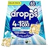 Dropps 4-in-1 Plus Oxi Laundry Detergent Pods, Crisp Breeze (63 Count) - Laundry Pods | Advanced Odor Defense | Fights Stains | Whitens & Brightens | Clean Ingredients | Plastic Free Packaging