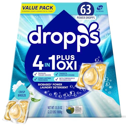 Dropps 4-in-1 Plus Oxi Crisp Breeze Power Biobased...