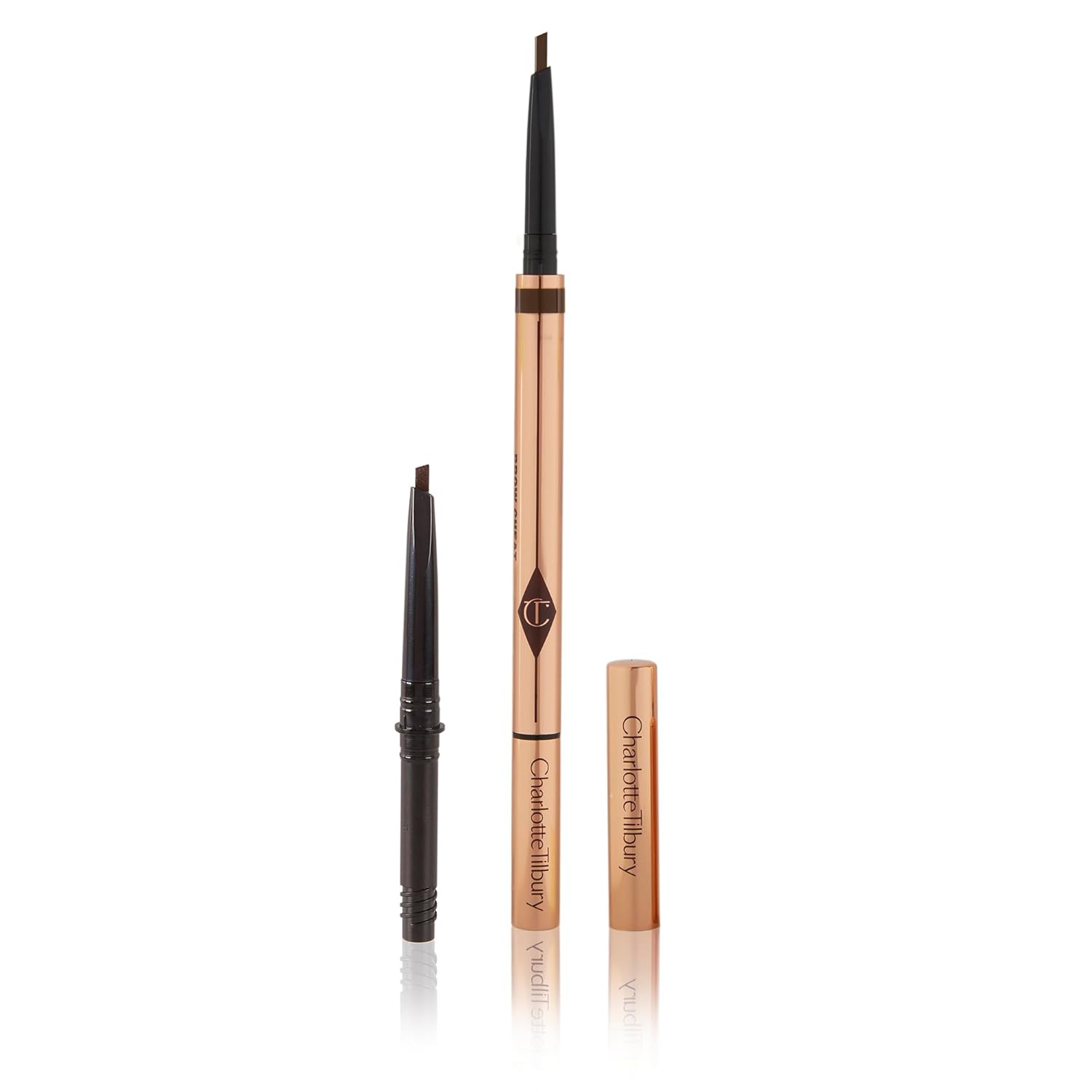 Charlotte Tilbury Brow Cheat Eyebrow Pencil - Refillable Micro-Precision Brow Pencil with Angled Tip for Natural Hair-Like Strokes - 16-Hour Wear, Waterproof, Vitamin E + Carnauba Wax